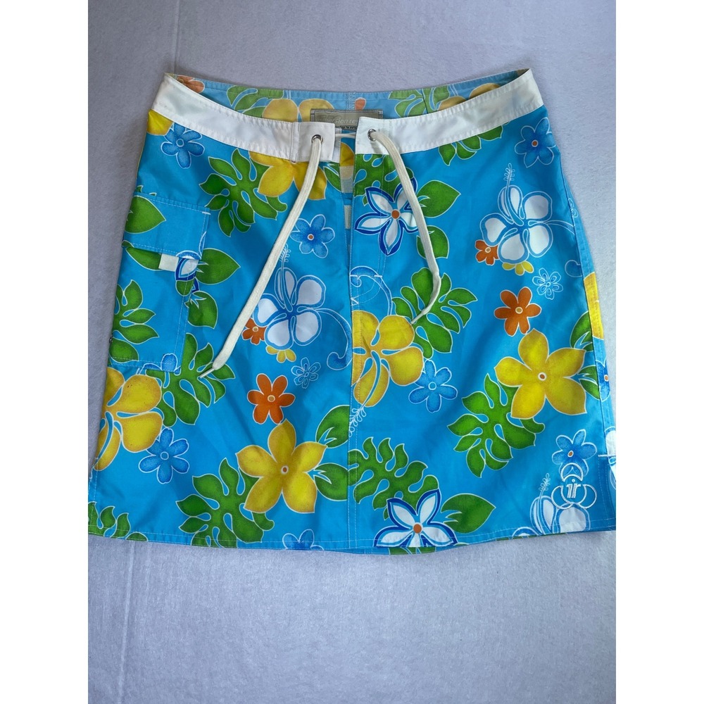 VTG Immersion Research Women Floral Paddle Board Skirt Blue Tropical Size 8